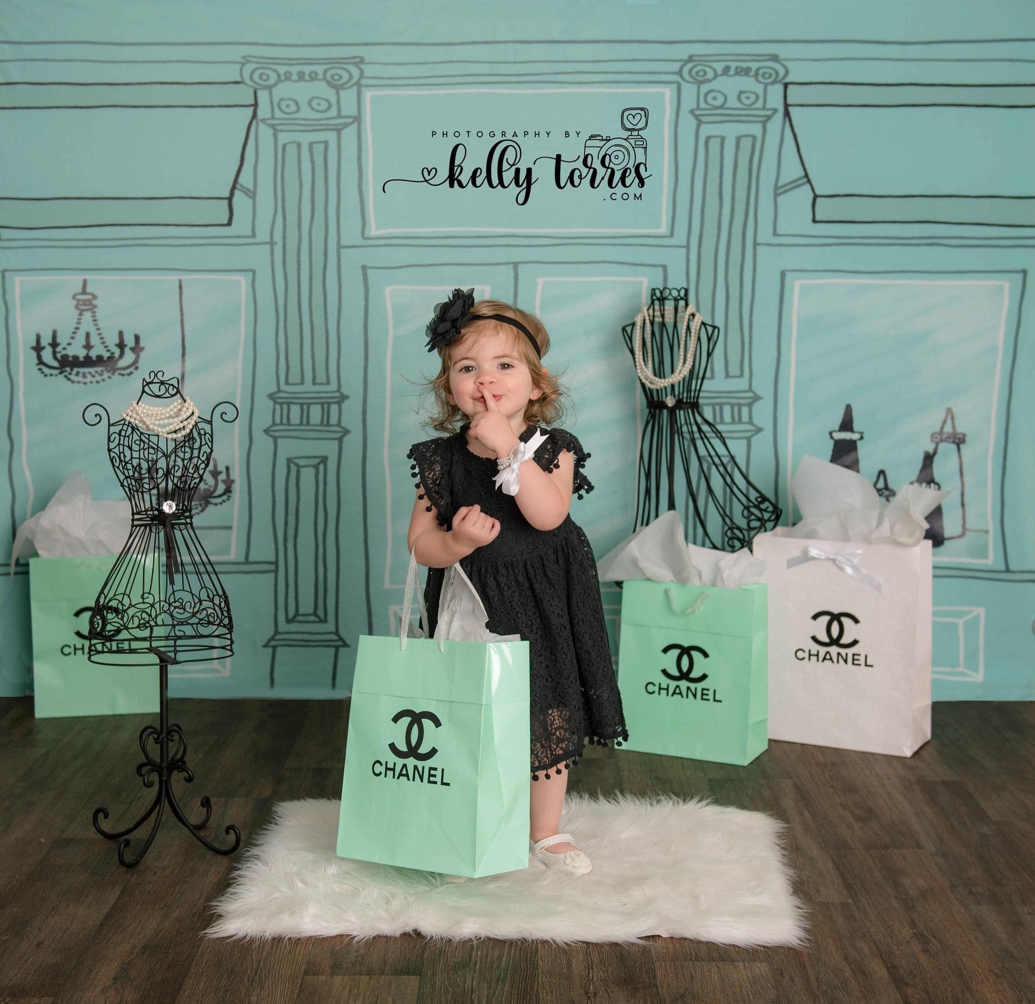 Kate Shopping Spree Storefront Backdrop Designed by Mandy Ringe Photography