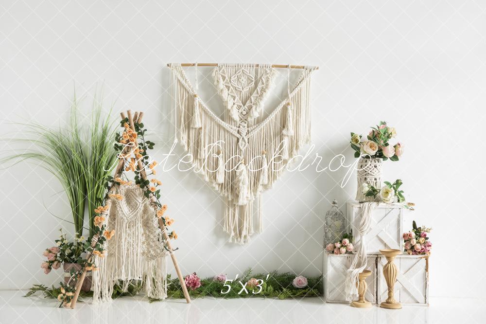 Kate Boho Tapestry Backdrop Mother's Day Spring Designed by Emetselch - Kate Backdrop AU