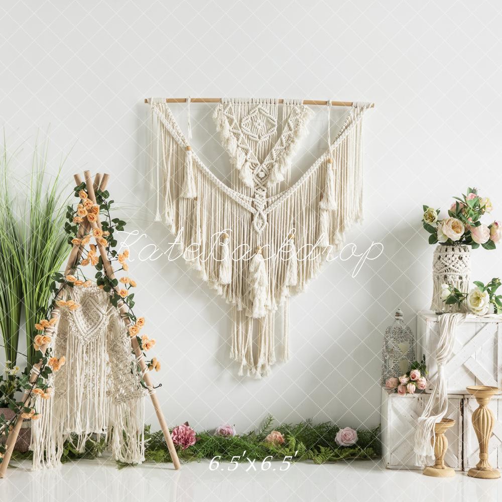Kate Boho Tapestry Backdrop Mother's Day Spring Designed by Emetselch - Kate Backdrop AU