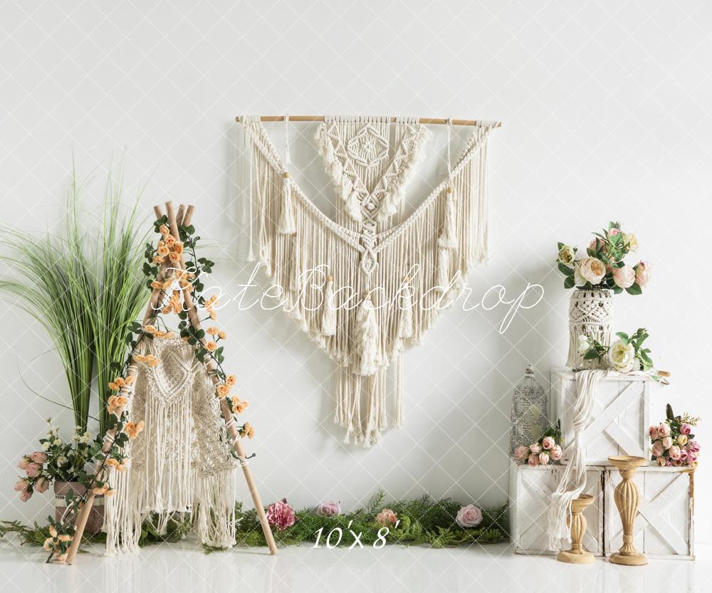 Kate Boho Tapestry Backdrop Mother's Day Spring Designed by Emetselch - Kate Backdrop AU