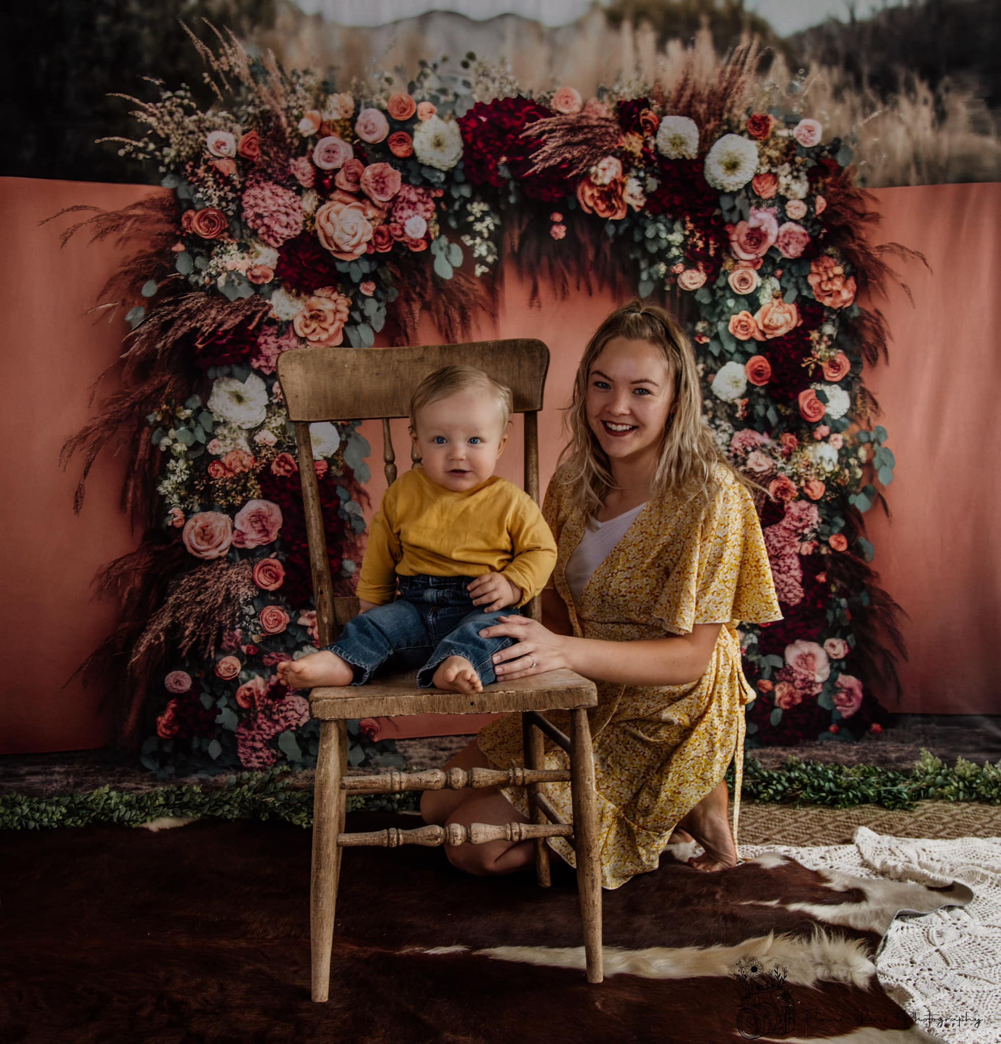 Kate Painted Boho Free Spirit Backdrop Outside Floral Designed by Mini MakeBelieve - Kate Backdrop AU