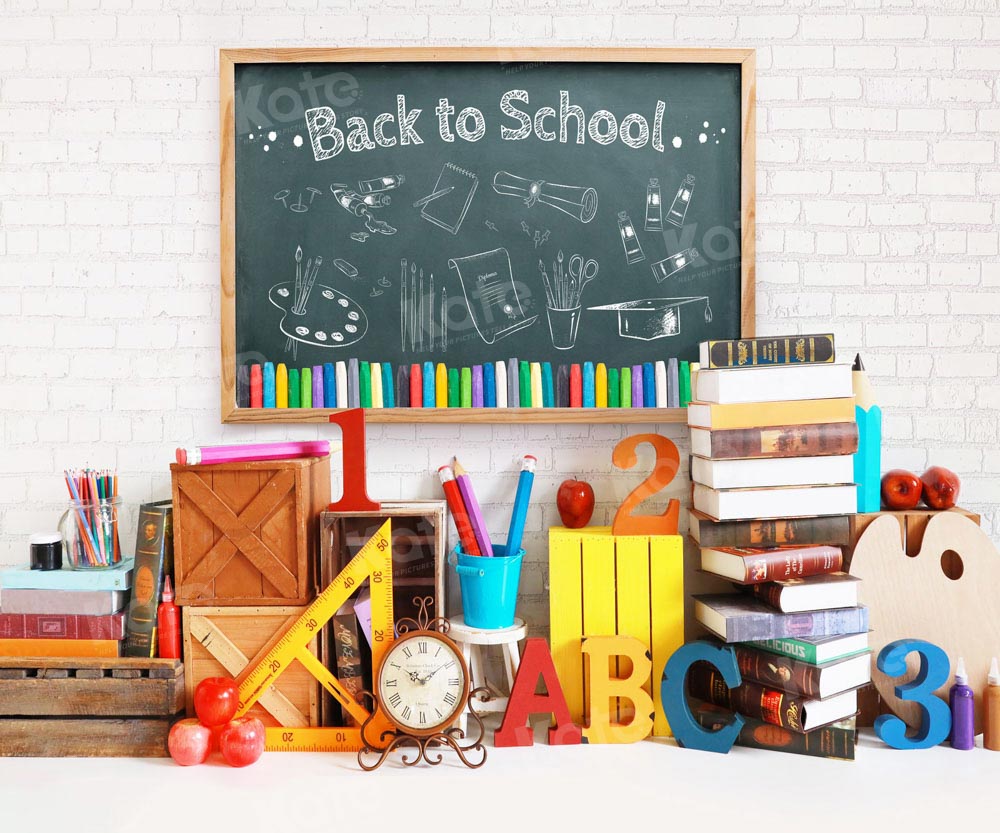 Kate Back to School Backdrop Blackboard Classroom for Photography