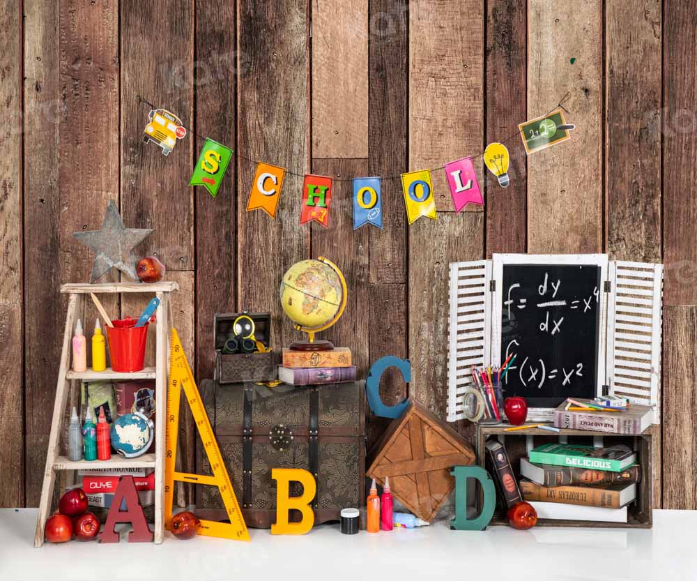 Kate Wood Back to School Backdrop Designed by Emetselch - Kate Backdrop AU