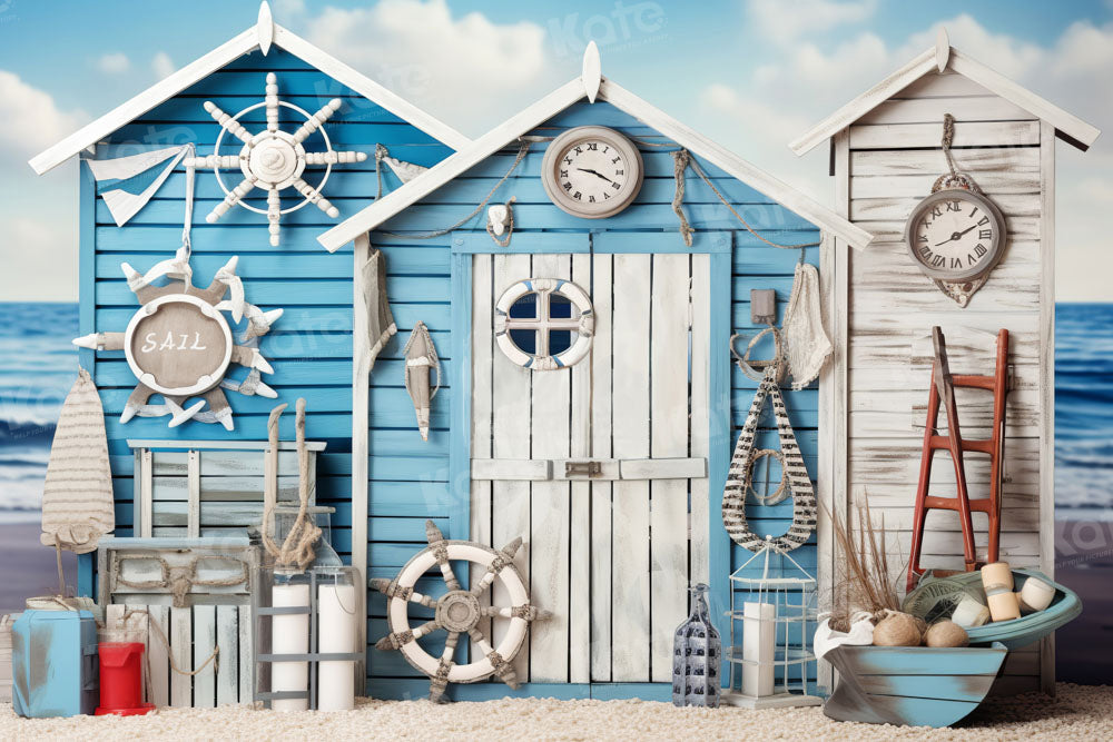 Kate Summer Backdrop Seaside Cabin Sailing Designed by Chain Photography - Kate Backdrop AU