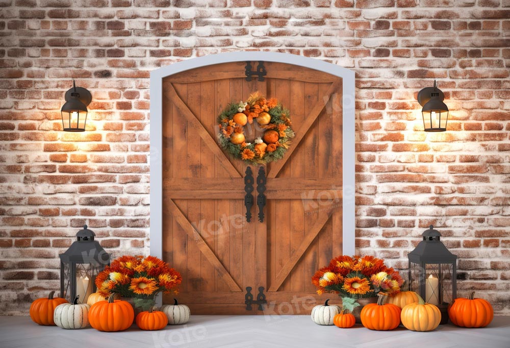 Kate Autumn Pumpkin Brick Backdrop Designed by Chain Photography