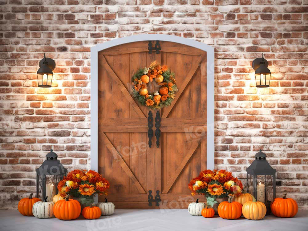 Kate Autumn Pumpkin Brick Backdrop Designed by Chain Photography