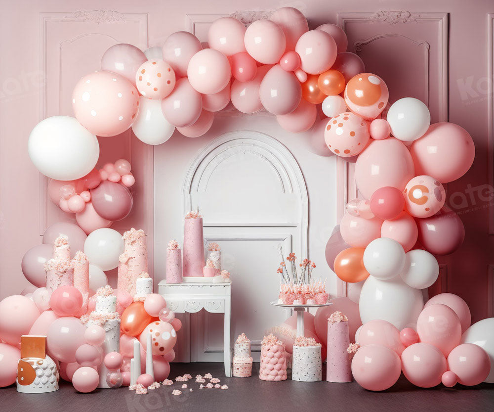 Kate Pink Balloons Birthday Party Backdrop Designed by Chain Photography - Kate Backdrop AU