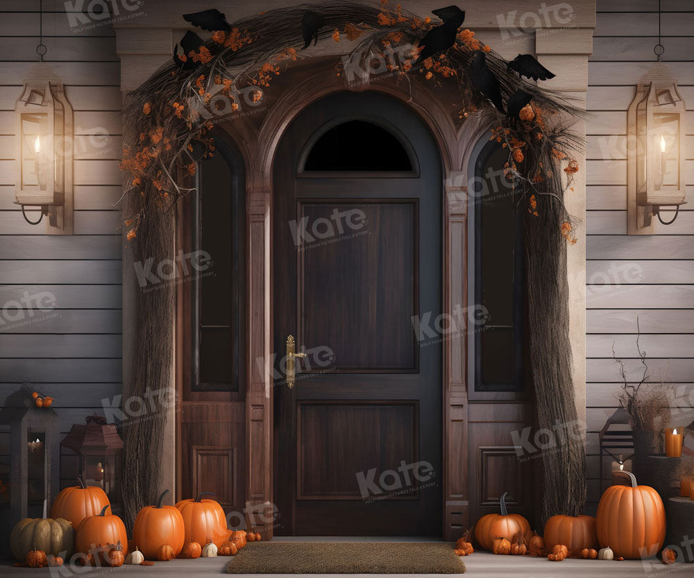 Kate Autumn Pumpkin Halloween Door Backdrop for Photography