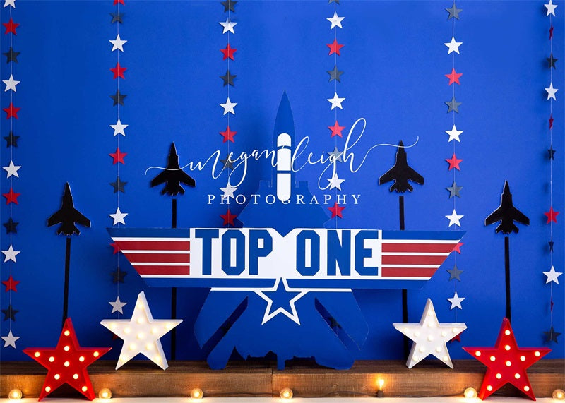 Kate Top One Airplane Rocket Backdrop Cake Smash Designed by Megan Leigh Photography