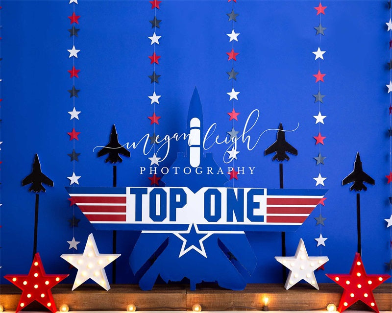 Kate Top One Airplane Rocket Backdrop Cake Smash Designed by Megan Leigh Photography - Kate Backdrop AU