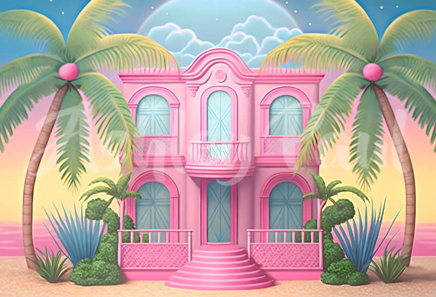 Kate Dolly Summer Beach House Backdrop Designed by Ashley Paul - Kate Backdrop AU