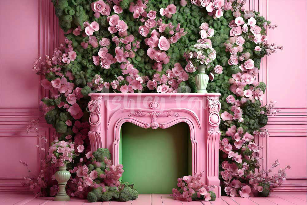 Kate Doll House Fireplace Backdrop Designed by Ashley Paul