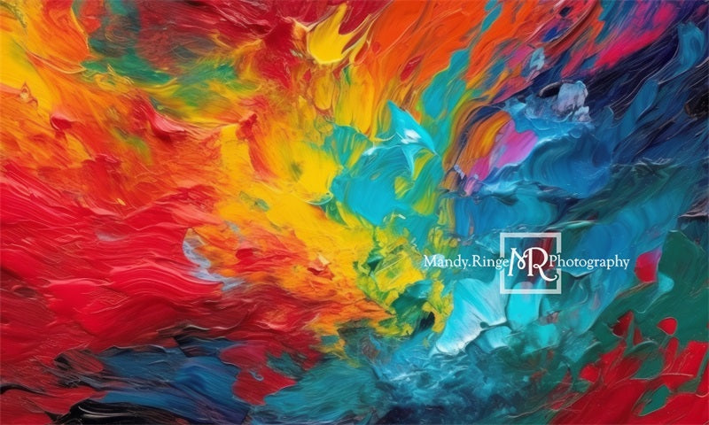 Kate Abstract Rainbow Paint Backdrop Designed by Mandy Ringe Photography