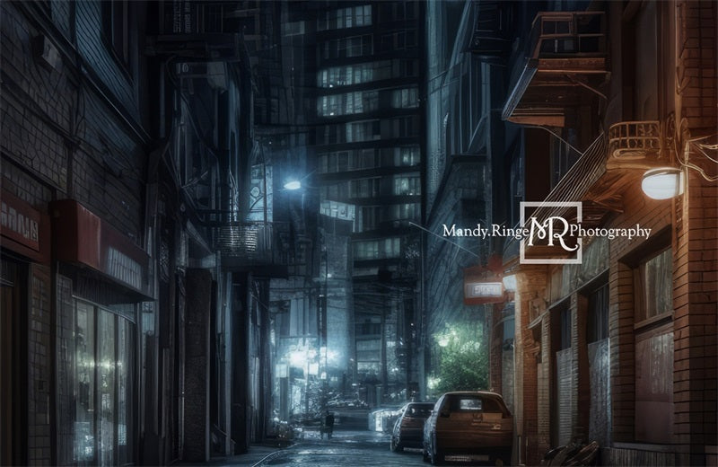 Kate Alley at Night Backdrop Designed by Mandy Ringe Photography - Kate Backdrop AU