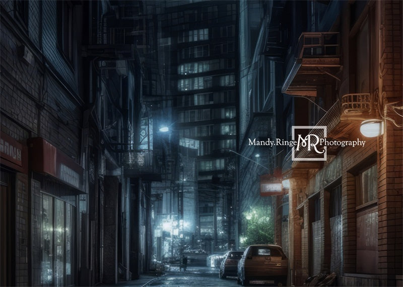 Kate Alley at Night Backdrop Designed by Mandy Ringe Photography - Kate Backdrop AU