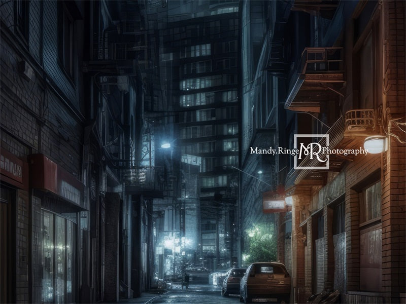 Kate Alley at Night Backdrop Designed by Mandy Ringe Photography - Kate Backdrop AU