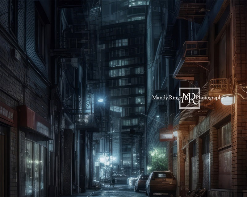 Kate Alley at Night Backdrop Designed by Mandy Ringe Photography - Kate Backdrop AU