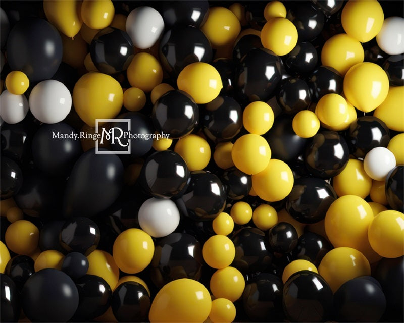 Kate Yellow Black Balloon Party Backdrop Designed by Mandy Ringe Photography - Kate Backdrop AU