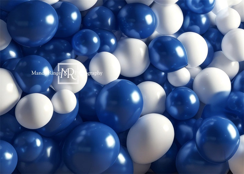 Kate Blue White Balloon Party Backdrop Designed by Mandy Ringe Photography - Kate Backdrop AU