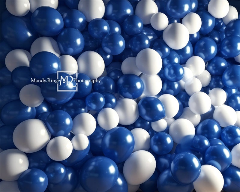 Kate Blue White Balloon Party Backdrop Designed by Mandy Ringe Photography - Kate Backdrop AU