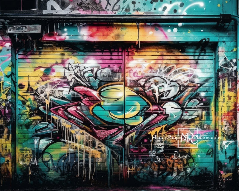 Kate Colorful Graffiti Wall Backdrop Designed by Mandy Ringe Photography