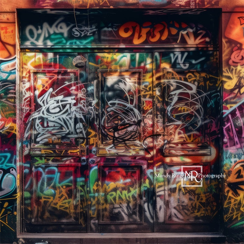 Kate Street Color Graffiti Backdrop Designed by Mandy Ringe Photography