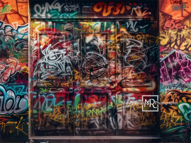 Kate Street Color Graffiti Backdrop Designed by Mandy Ringe Photography