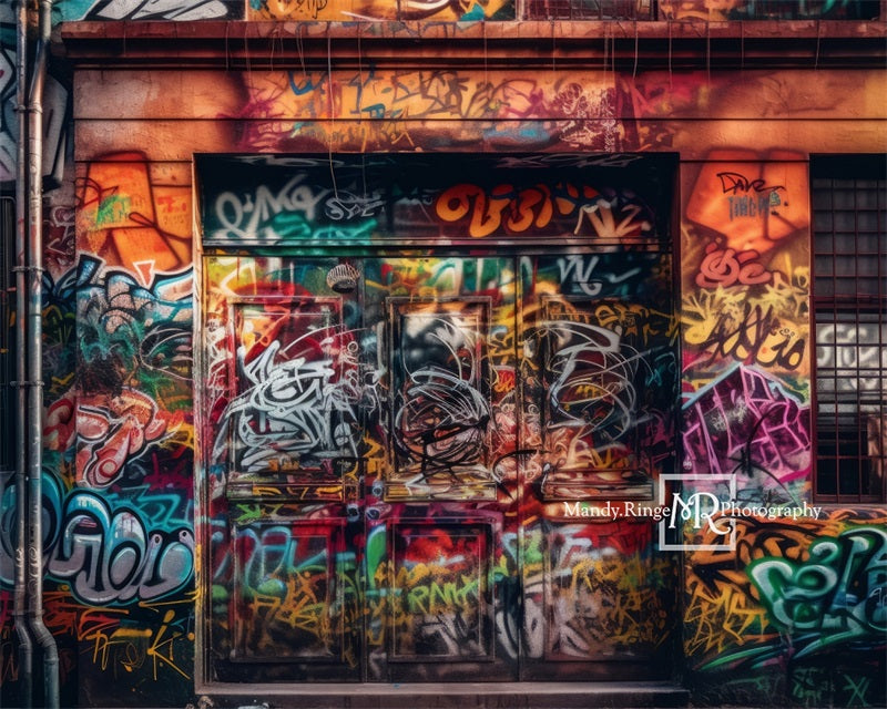 Kate Street Color Graffiti Backdrop Designed by Mandy Ringe Photography