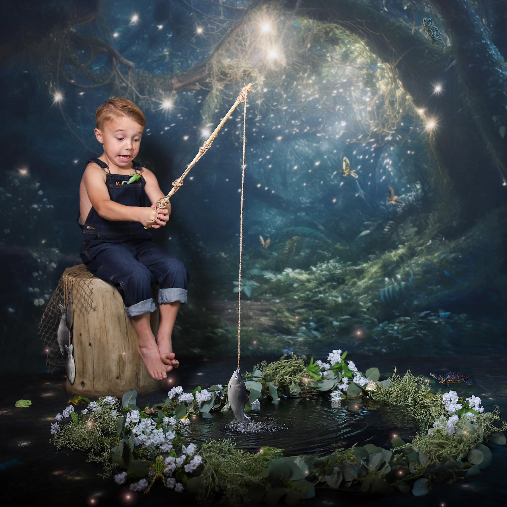 Kate Enchanted Fairy Forest Night Backdrop Designed by Mandy Ringe Photography - Kate Backdrop AU
