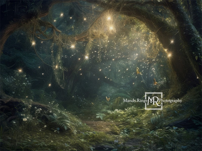 Kate Enchanted Fairy Forest Night Backdrop Designed by Mandy Ringe Photography