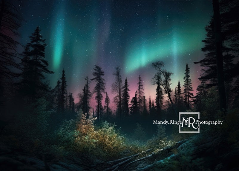 Kate Forest Colorful Northern Lights Backdrop Designed by Mandy Ringe Photography - Kate Backdrop AU