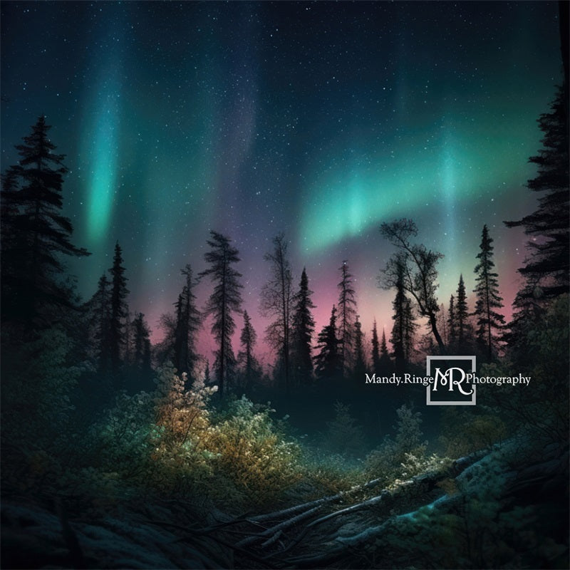 Kate Forest Colorful Northern Lights Backdrop Designed by Mandy Ringe Photography - Kate Backdrop AU