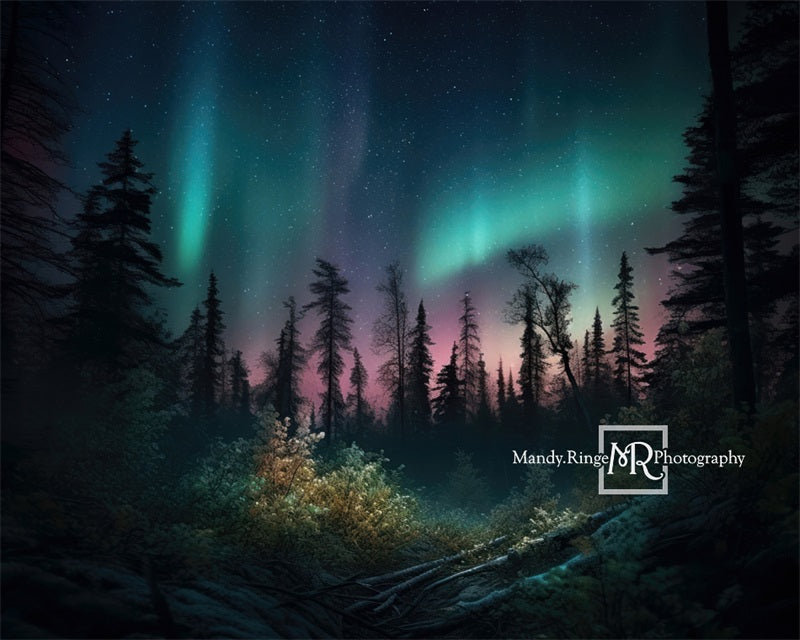 Kate Forest Colorful Northern Lights Backdrop Designed by Mandy Ringe Photography - Kate Backdrop AU