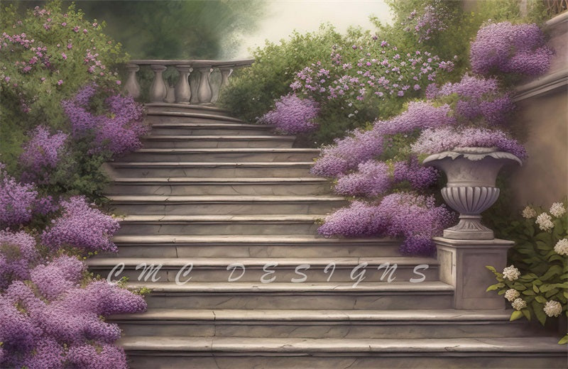 Kate Lavender Stairs Backdrop Designed by Candice Compton