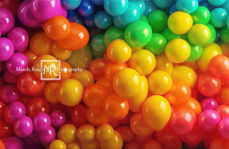 Kate Neon Rainbow Balloon Wall Backdrop Designed by Mandy Ringe Photography - Kate Backdrop AU