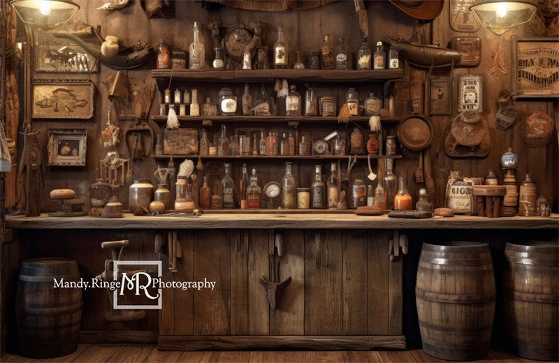 Kate Old Western Cowboy Saloon Wall Backdrop Designed by Mandy Ringe Photography