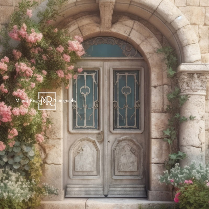 Kate Ornate Castle Door Spring Flowers Backdrop Designed by Mandy Ringe Photography
