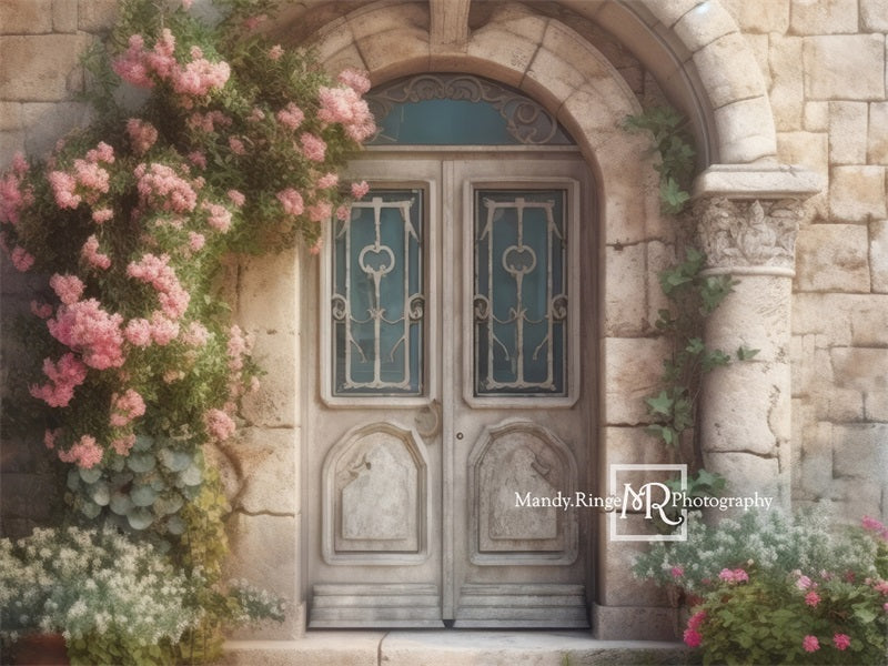 Kate Ornate Castle Door Spring Flowers Backdrop Designed by Mandy Ringe Photography - Kate Backdrop AU