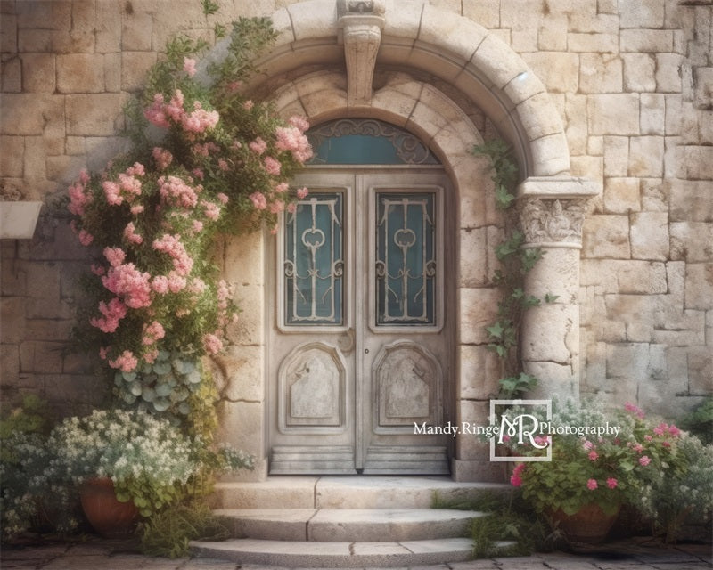 Kate Ornate Castle Door Spring Flowers Backdrop Designed by Mandy Ringe Photography - Kate Backdrop AU