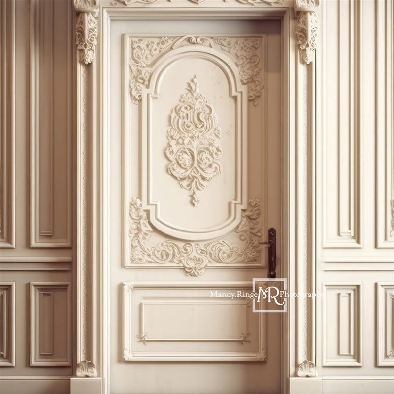 Kate Ornate Cream Victorian Wall Door Backdrop Designed by Mandy Ringe Photography - Kate Backdrop AU