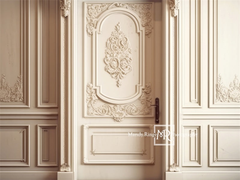 Kate Ornate Cream Victorian Wall Door Backdrop Designed by Mandy Ringe Photography - Kate Backdrop AU