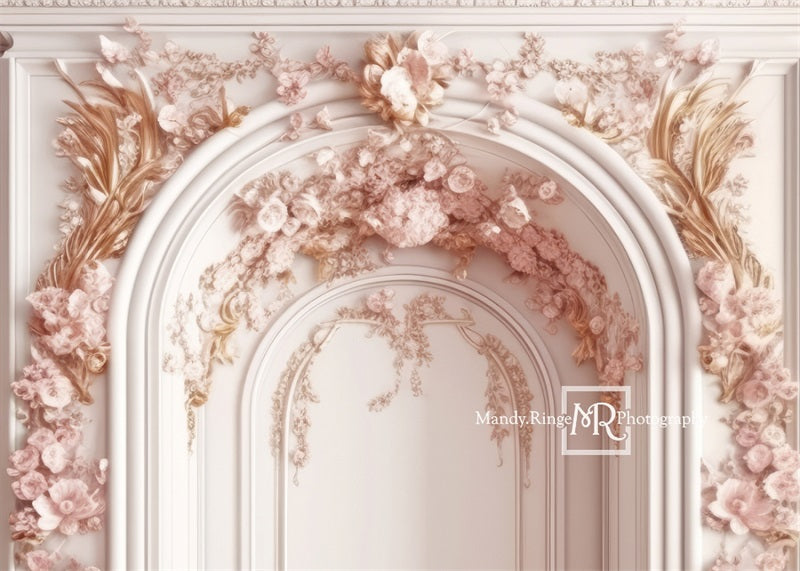 Kate Ornate Pink White Princess Wall Backdrop Designed by Mandy Ringe Photography