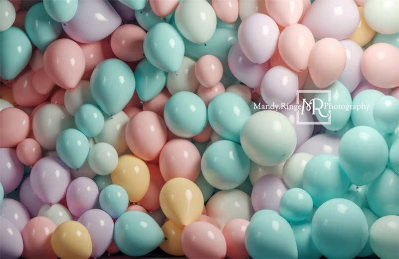 Kate Pastel Rainbow Balloon Wall Backdrop Designed by Mandy Ringe Photography - Kate Backdrop AU