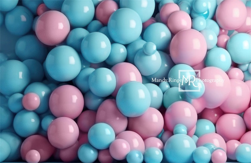Kate Pink Blue Balloon Wall Backdrop Designed by Mandy Ringe Photography - Kate Backdrop AU