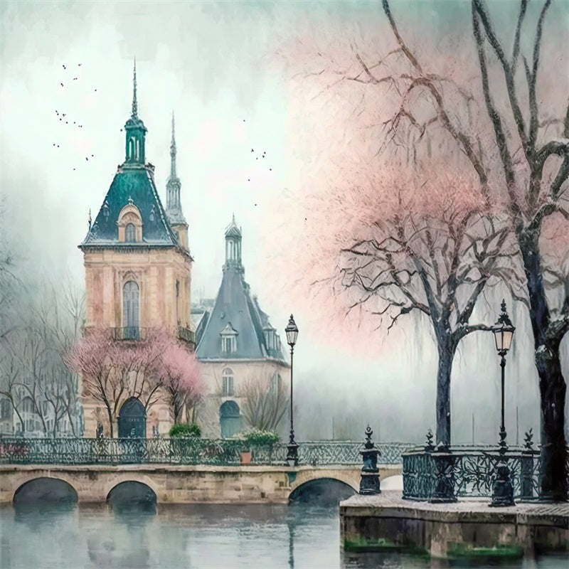 Kate Rainy Day Paris Riverside Backdrop Designed by Angela Marie Photography - Kate Backdrop AU
