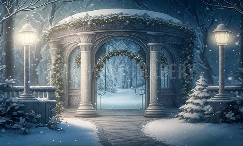 Kate Winter Gazebo Backdrop Designed by Angela Marie Photography - Kate Backdrop AU