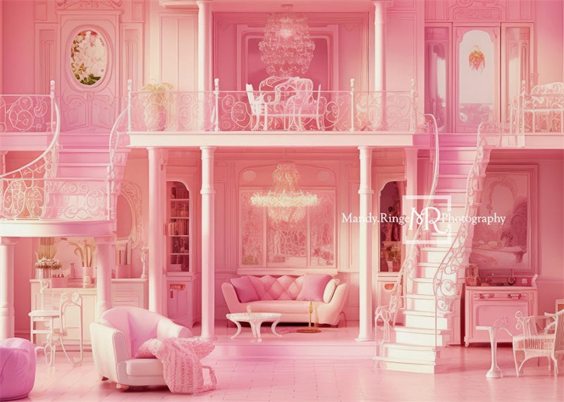 Kate Pink Doll Mansion Backdrop Designed by Mandy Ringe Photography - Kate Backdrop AU