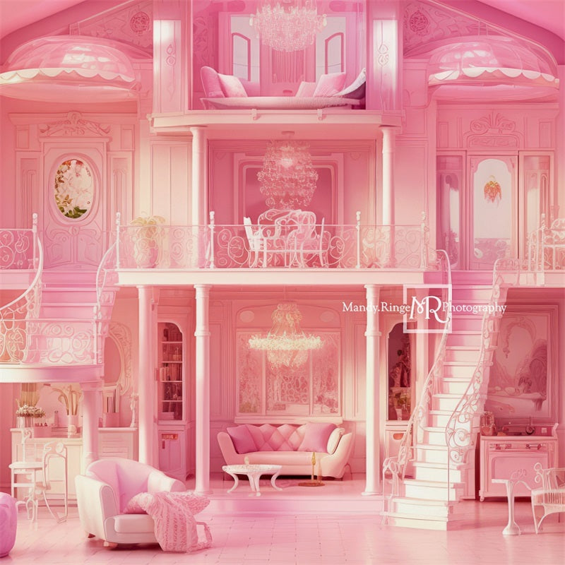 Kate Pink Doll Mansion Backdrop Designed by Mandy Ringe Photography - Kate Backdrop AU