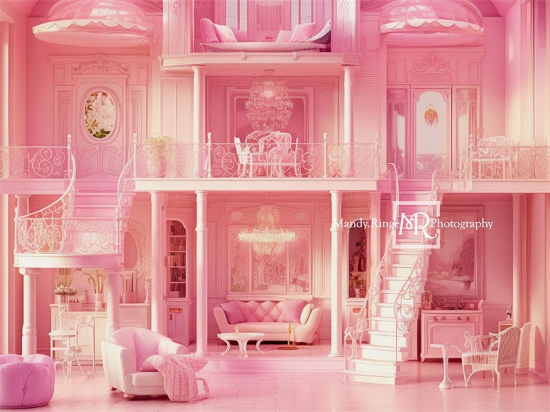 Kate Pink Doll Mansion Backdrop Designed by Mandy Ringe Photography - Kate Backdrop AU