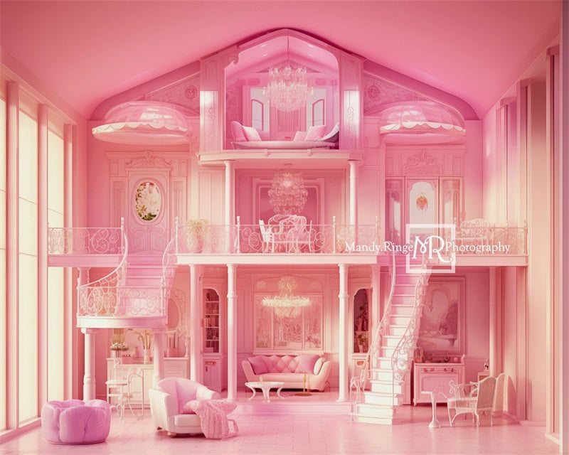 Kate Pink Doll Mansion Backdrop Designed by Mandy Ringe Photography - Kate Backdrop AU